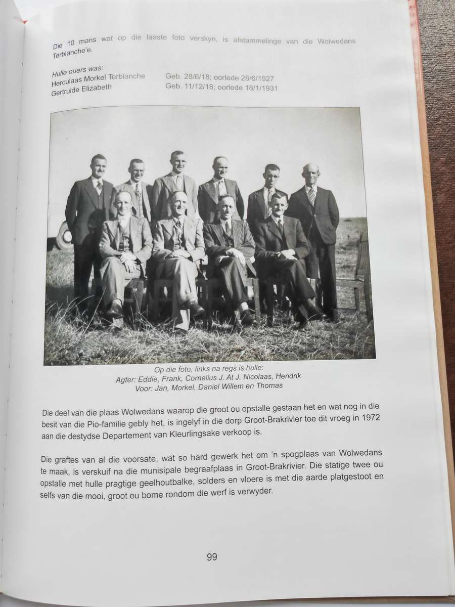 Terblance-land: stamvader Etienne Terblance, .. 1701-1880:  P.S. Terblanche