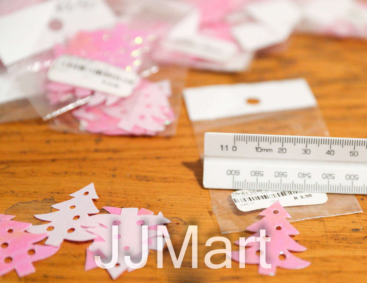 Job Lot Craft Items -Pink Christmas Trees (approx 300 items)