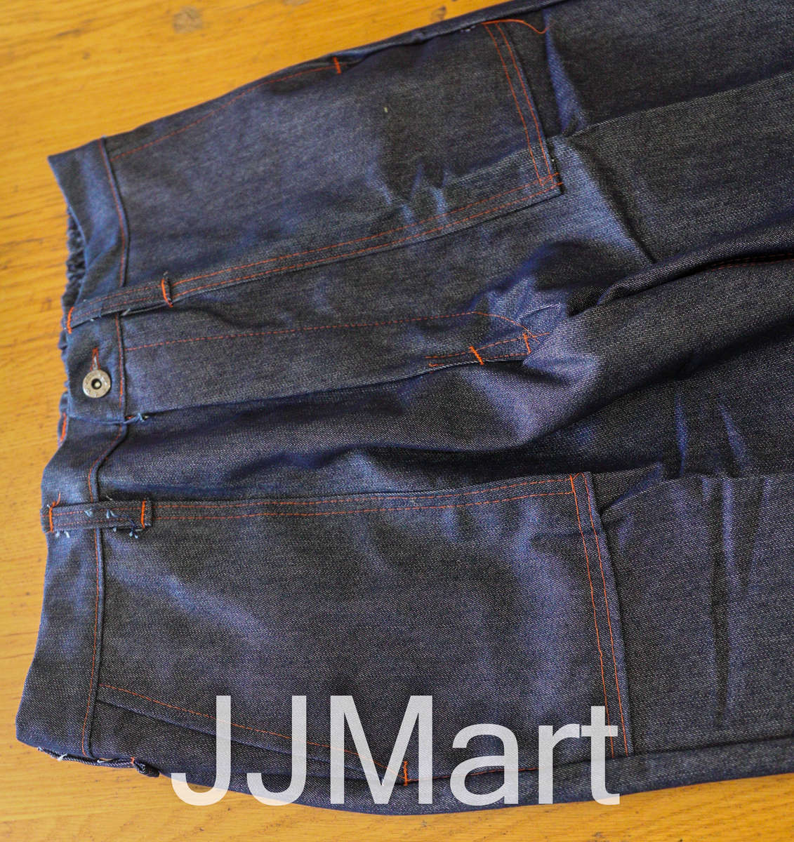 Bull Workwear CONTI DENIM INDIGO 32 BULL - 100% COTTON OVERALL WORK TROUSERS with reflector strip