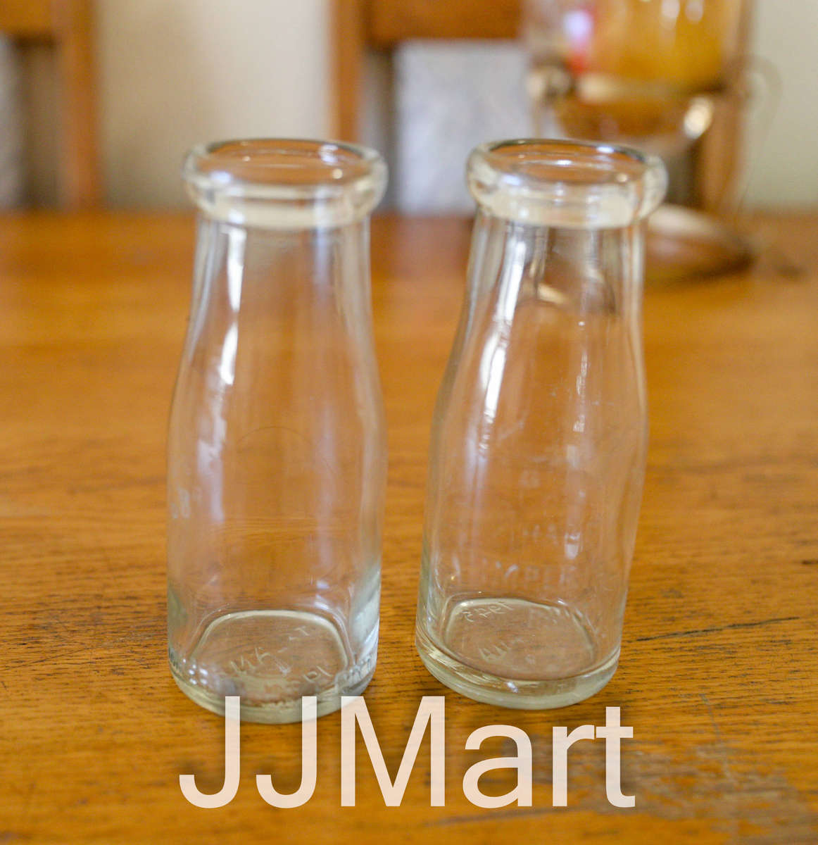 2 x Vintage 1945 Embossed Imperial Half Pint Bottle