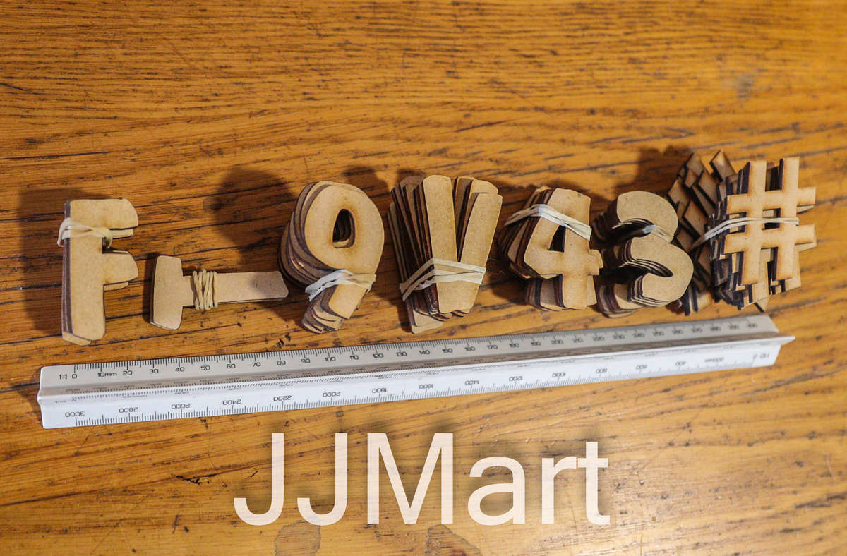 Box of cut out letters and numbers (+/- 325 in total)