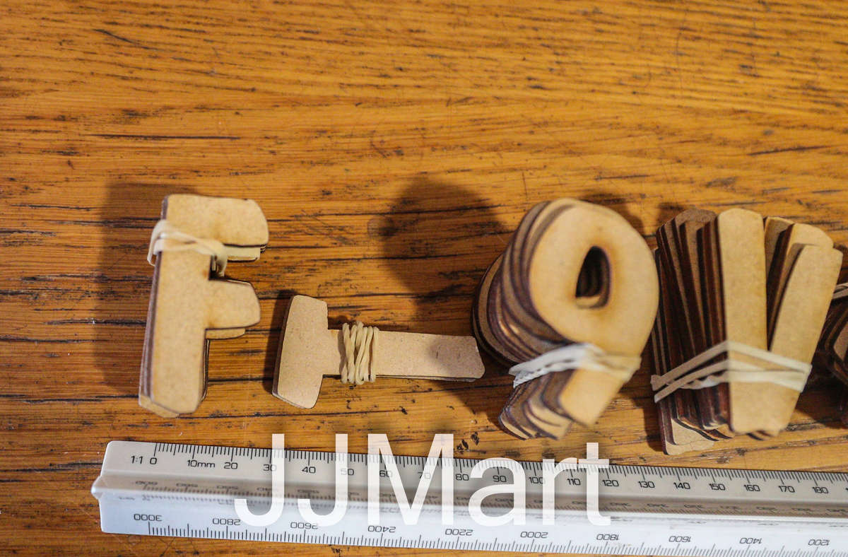 Box of cut out letters and numbers (+/- 325 in total)
