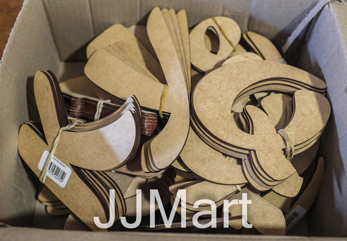 Box of cut out letters (+/- 109 in total)