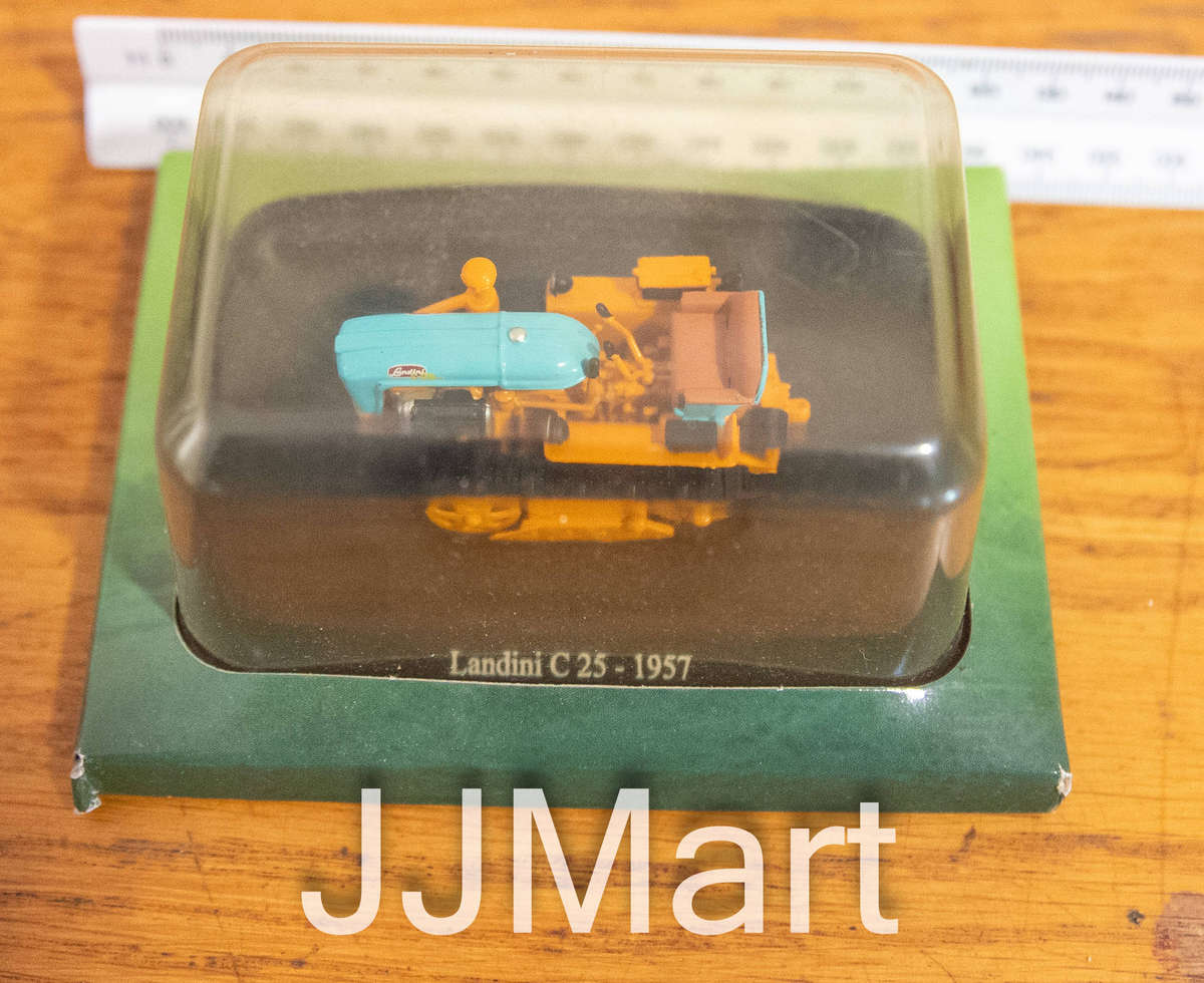 Hachette Partworks-Scale Model-Tractor -Landini C25 CAT tractor 1957 ora+blue 1/43