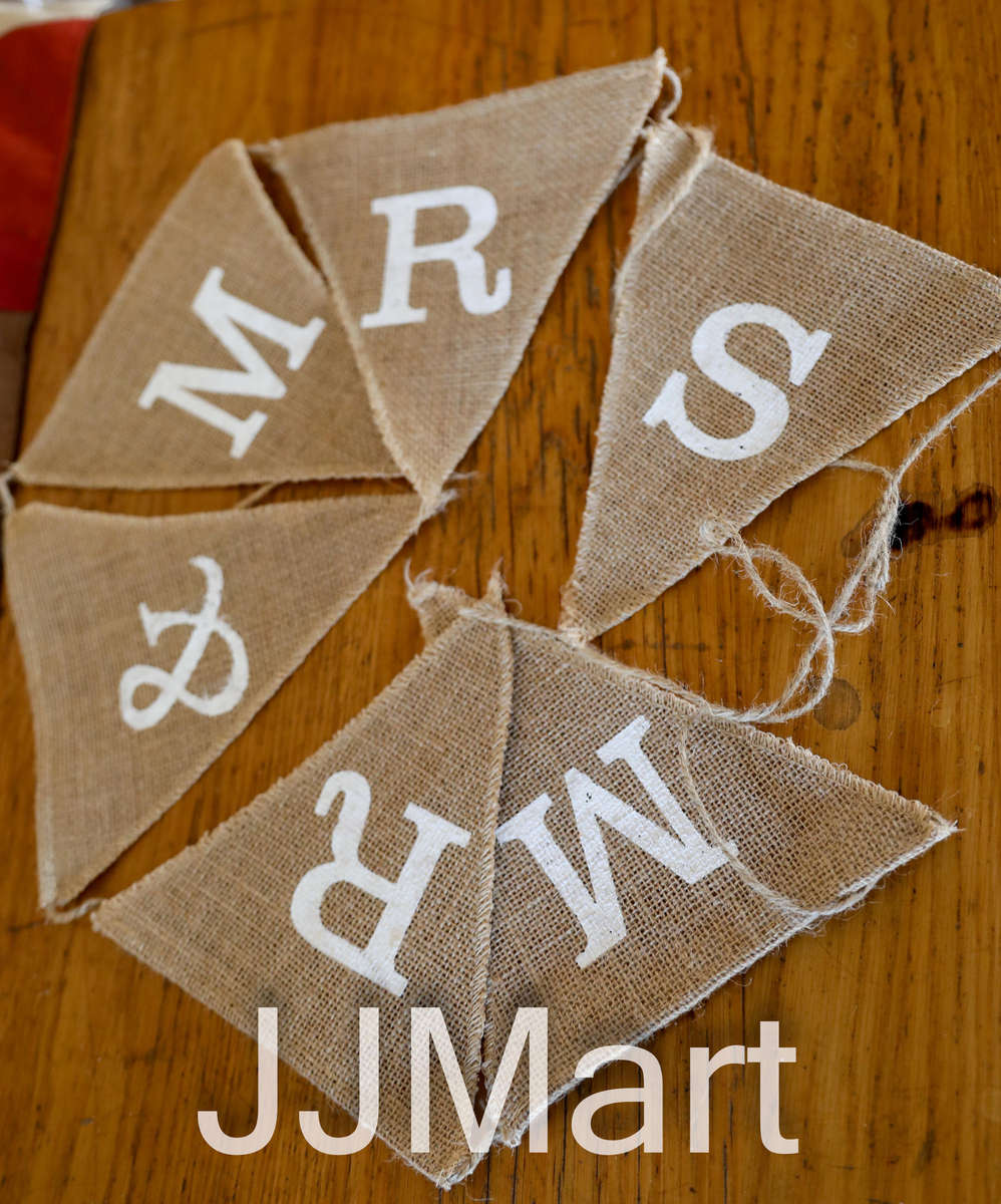 Mr & Mrs Hessian Bannerflags