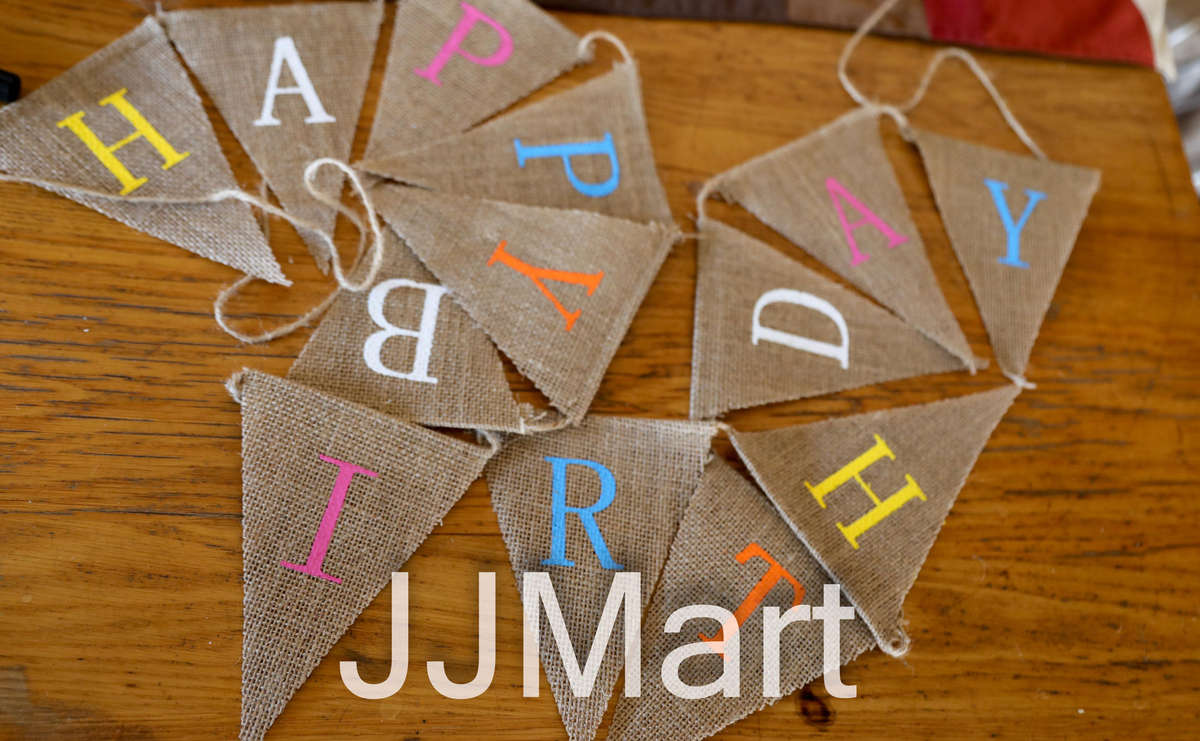 "Happy Birthday" Hessian Bannerflags