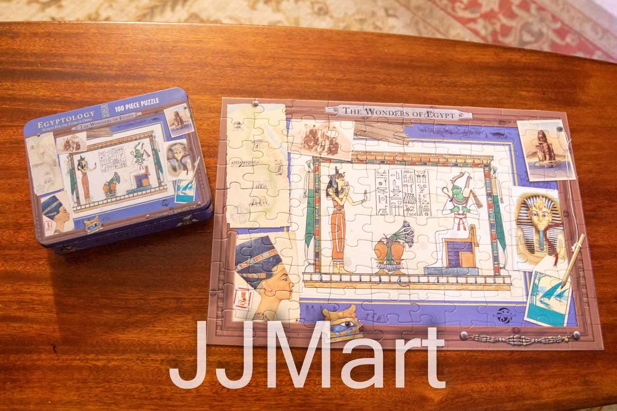Egyptology 100 Piece puzzle in tin