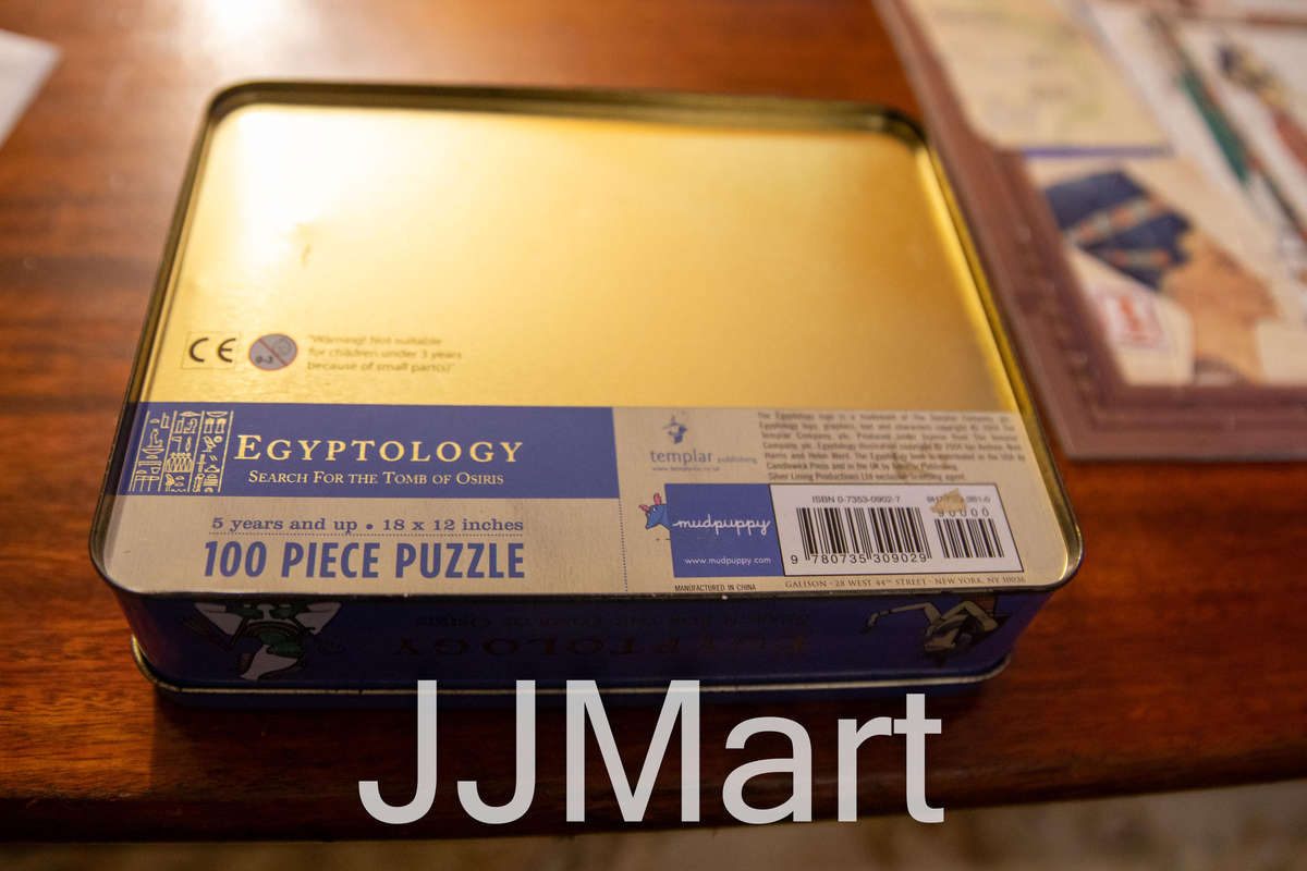 Egyptology 100 Piece puzzle in tin