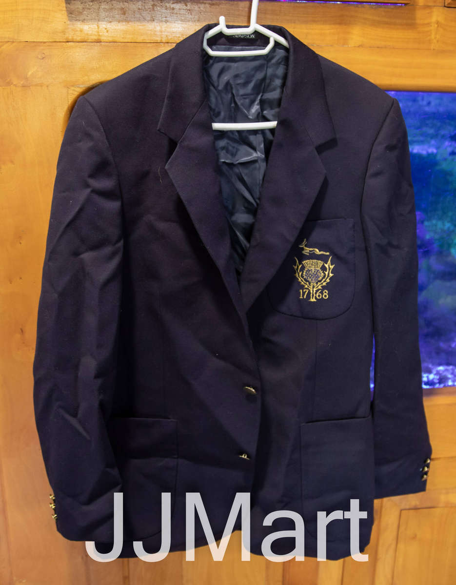 Wool Blazer with Springbok and Scottish Emblem
