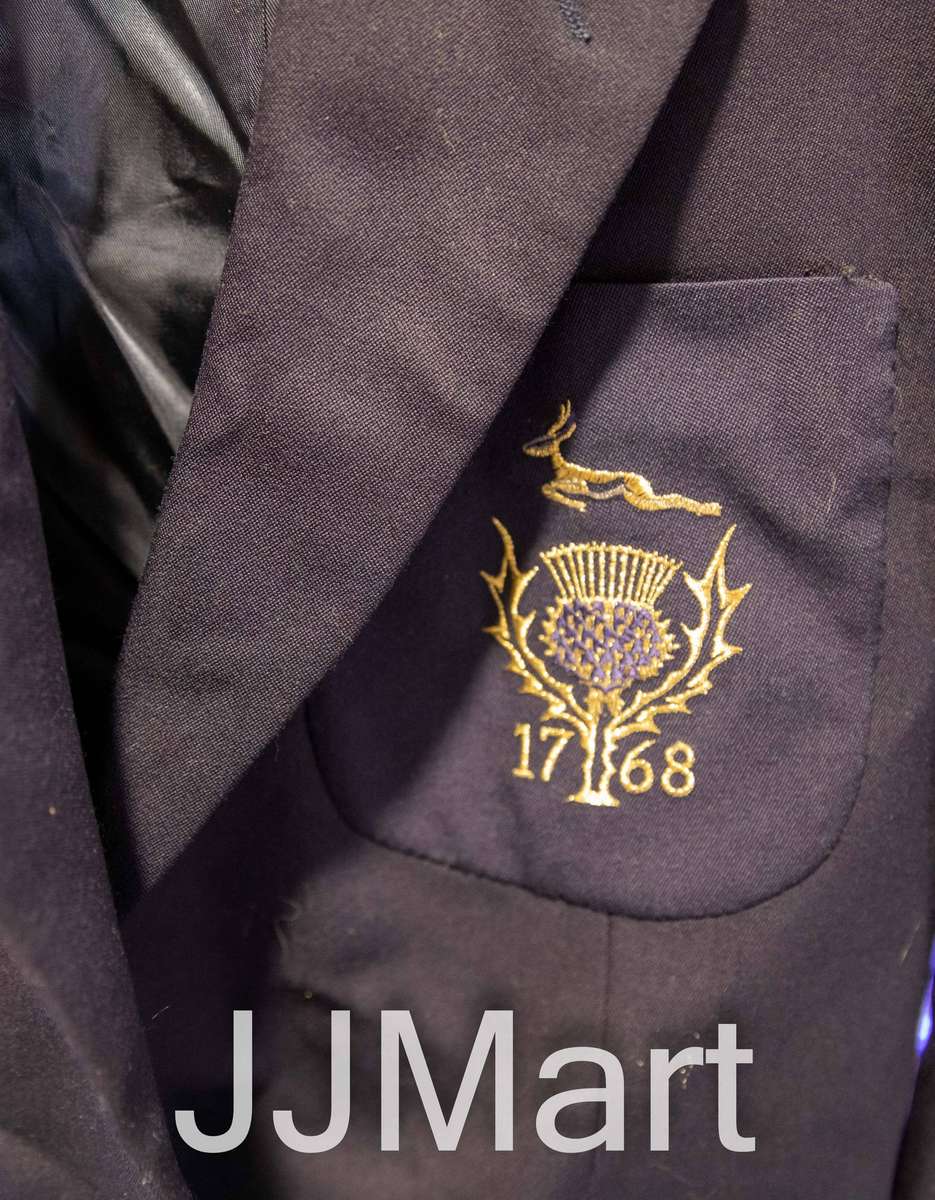 Wool Blazer with Springbok and Scottish Emblem