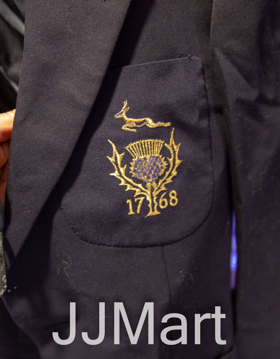 Wool Blazer with Springbok and Scottish Emblem