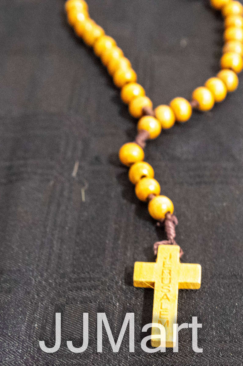 Wooden Bead Christian Necklace (Jerusalem)