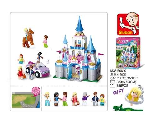 Sluban Large Girls Sapphire Castle - 815 Psc  (Box damaged)