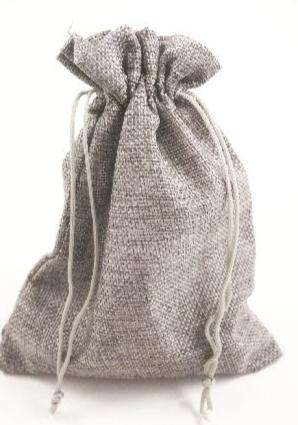 50 x Jute Drawstring Bags - Grey - Approx 9 x 12 cm