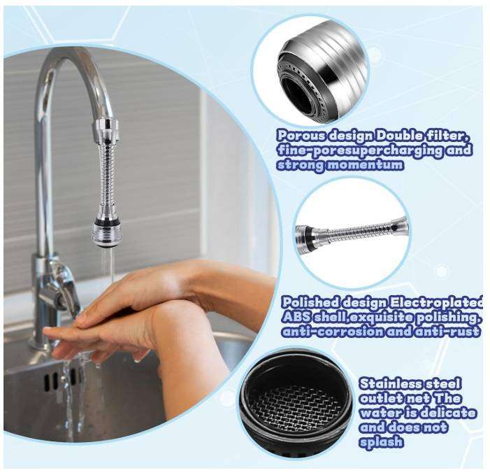 2 Pcs Tap Extender for Kitchen Sink, Faucet Extender, Kitchen Tap Spray Head Flexible