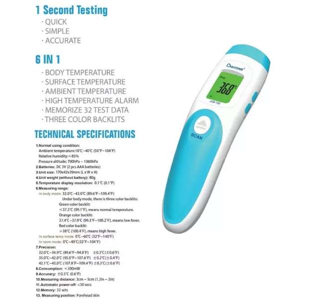 Berrcom Model JXB - 195 Non Contact Infrared Thermometer