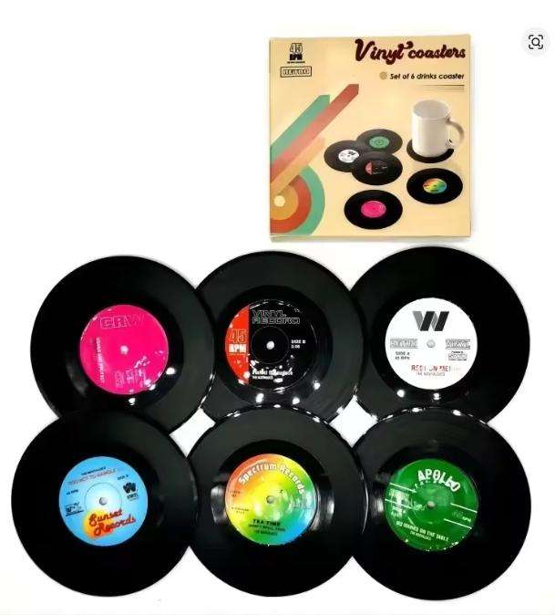 Vintage Retro Coasters Vinyl Record Classic Cup Coaster Anti-slip Coffee Coasters
