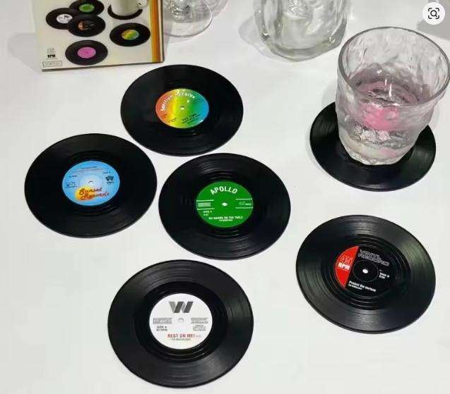 Vintage Retro Coasters Vinyl Record Classic Cup Coaster Anti-slip Coffee Coasters