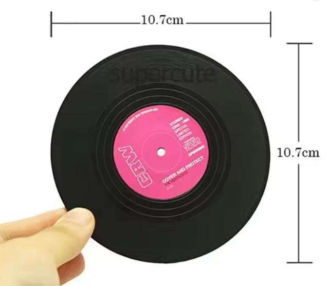 Vintage Retro Coasters Vinyl Record Classic Cup Coaster Anti-slip Coffee Coasters