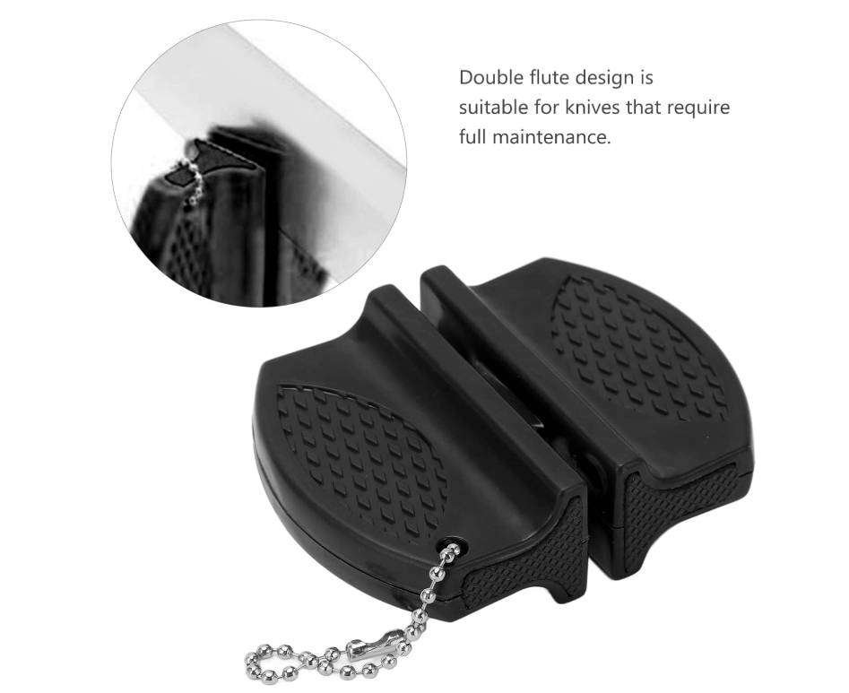 Portable Mini Knife Sharpener Multifunctional Pocket Knife Sharpener (Black)