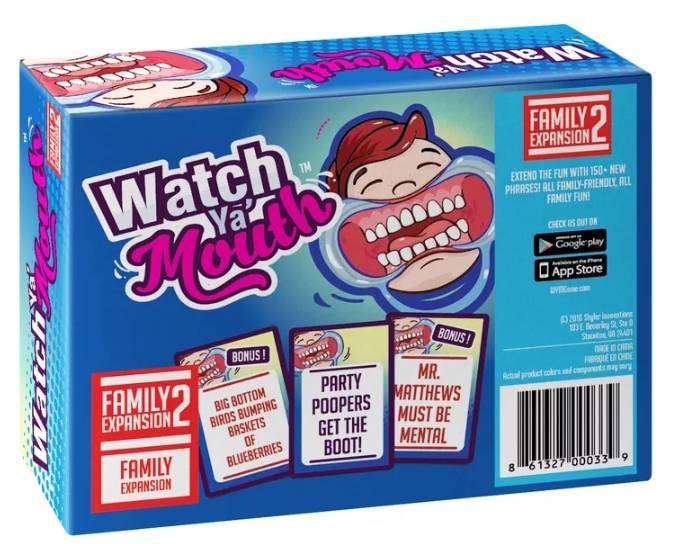 Watch Ya' Mouth Family Expansion Pack 2 Party Game 155 Cards New For All Mouth Guard Games