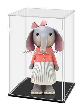 Clear Acrylic Display Box/ Showcase, Perspex Display Stand with Black Base (150 x 150 x 250mm)