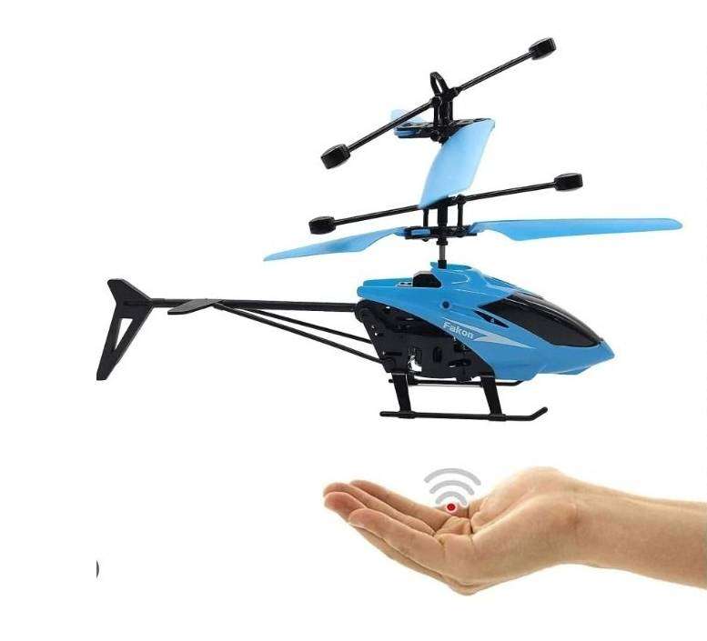 2 x Flying Drone Helicopter Blue - Rechargeable Flying HeliHover Drone