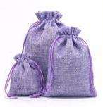 65 x Jute Drawstring Gift Bags - Purple - Approx 6 x 9 cm