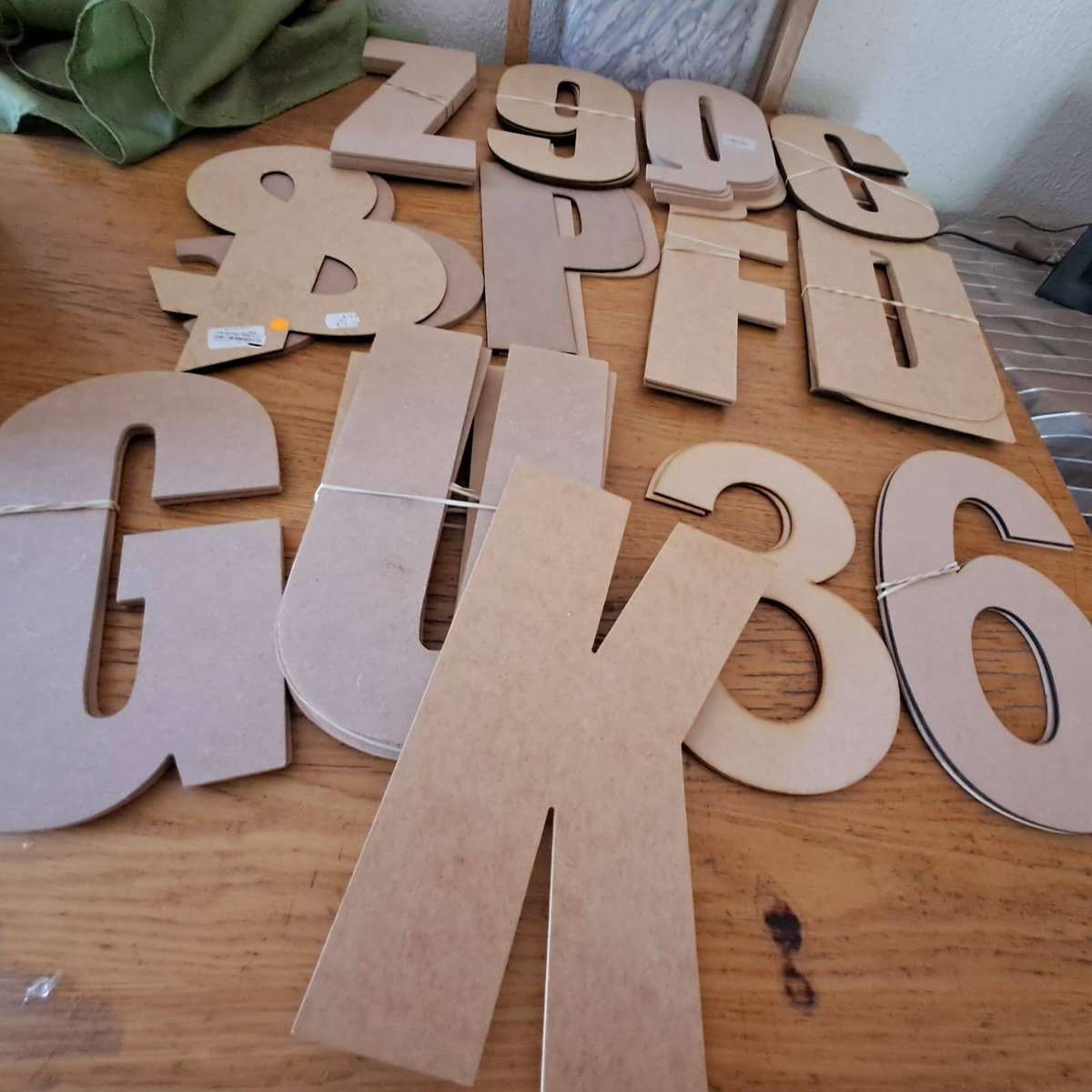 Job Lot cut out letters and numbers (47 in total)