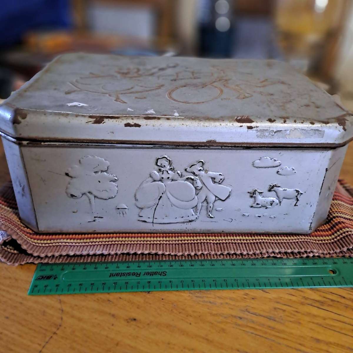 Vintage Art Deco Tin Box Schilling & Sohn Bremen, 1920's