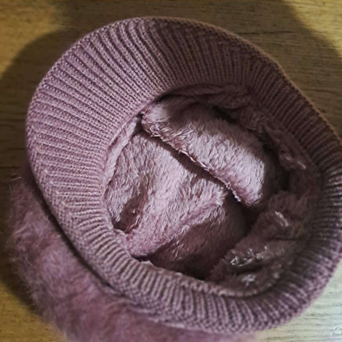 Pink Plush beanie hat