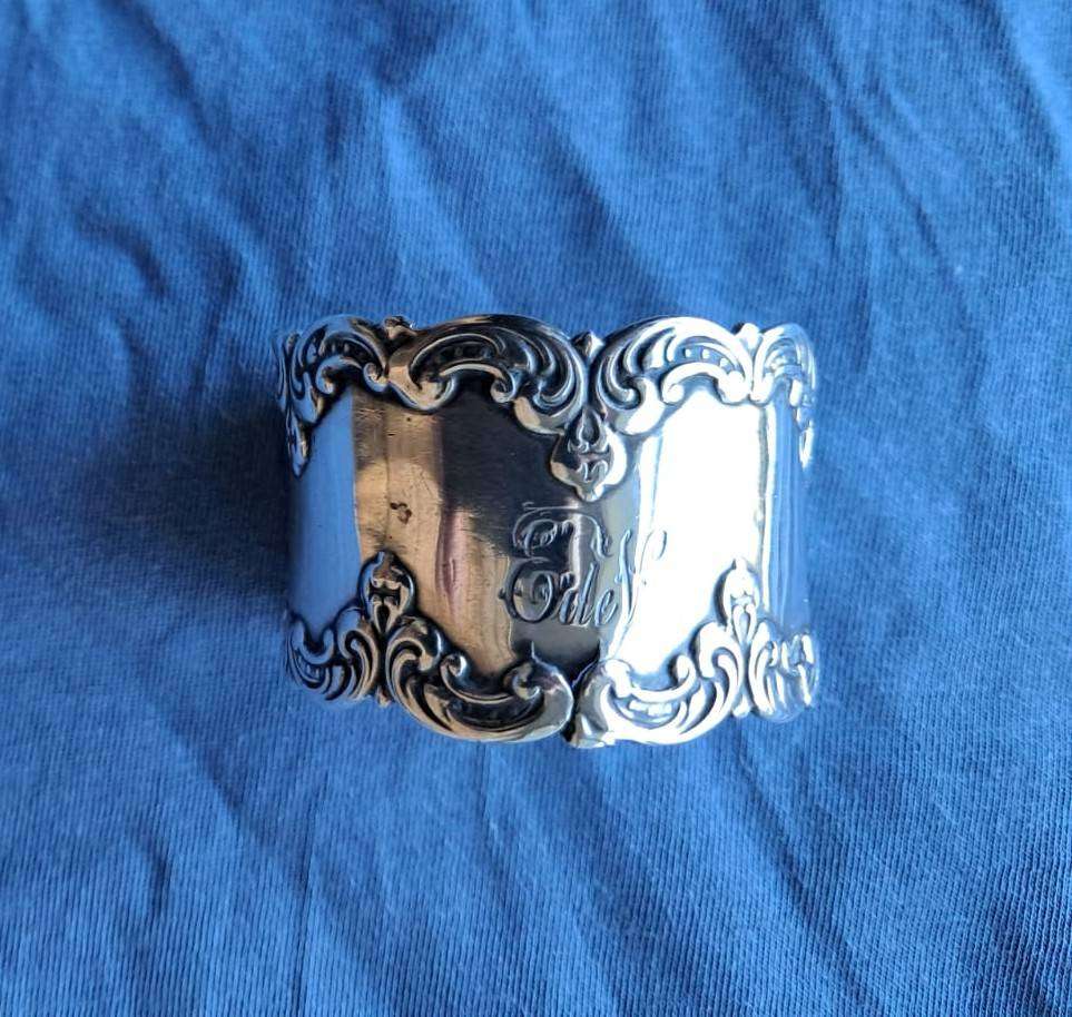 Solid Sterling SIlver Antique Pair Napkin Rings Birmingham 1910, 54 gm