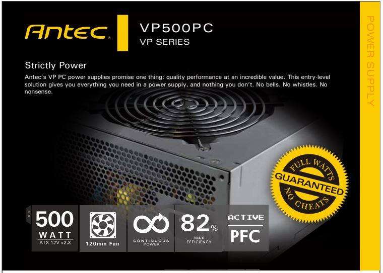 Antec VP500PC 500w PSU