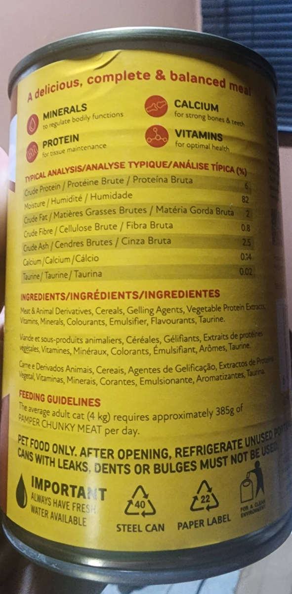 Pamper Cat Food Cans (1 bid for 6 cans)