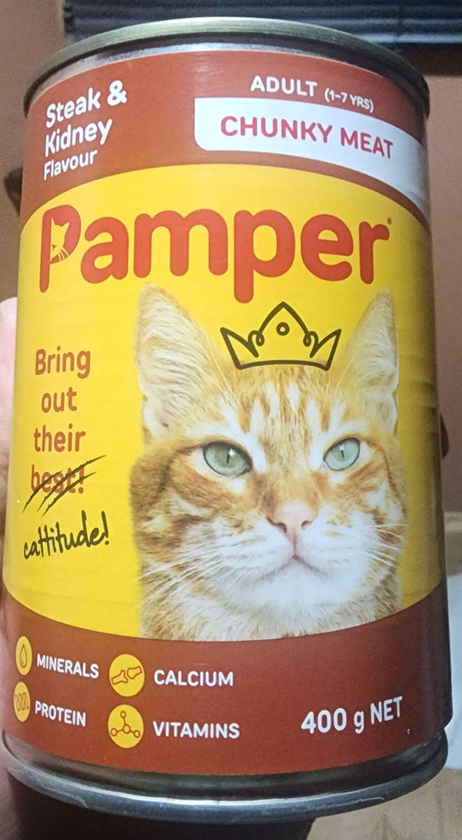 Pamper Cat Food Cans (1 bid for 6 cans)