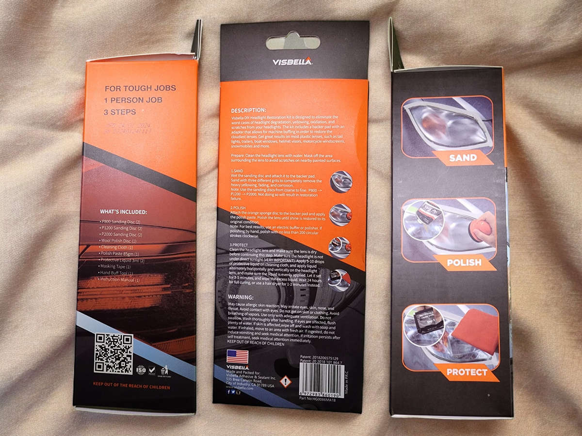 Visbella Headlight Restoration Kit DIY Manual system