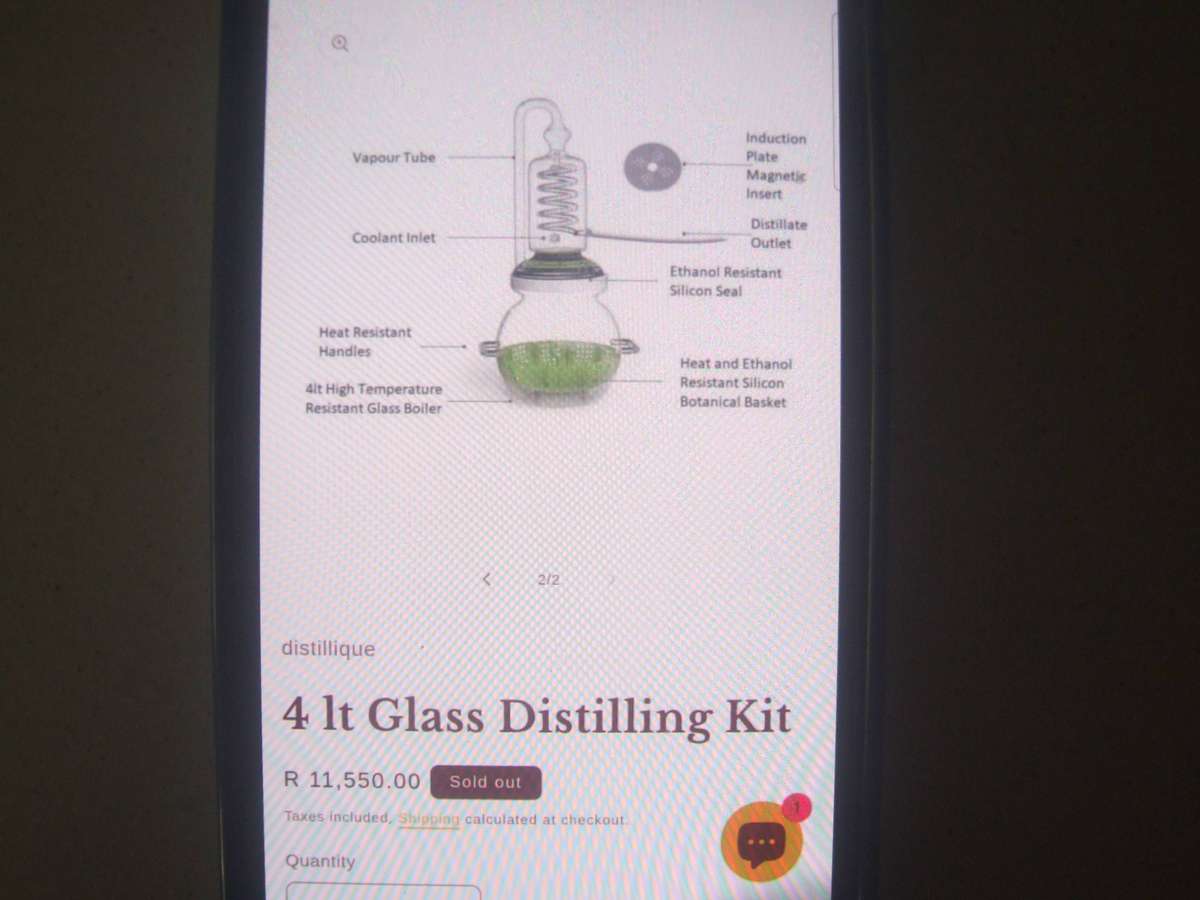 new crystal glass distiller (almost R12 000 on R1 Auction)