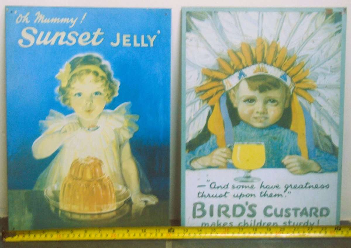 ANTIQUE /VINTAGE STEEL ADVERTISING BOARDS X 2