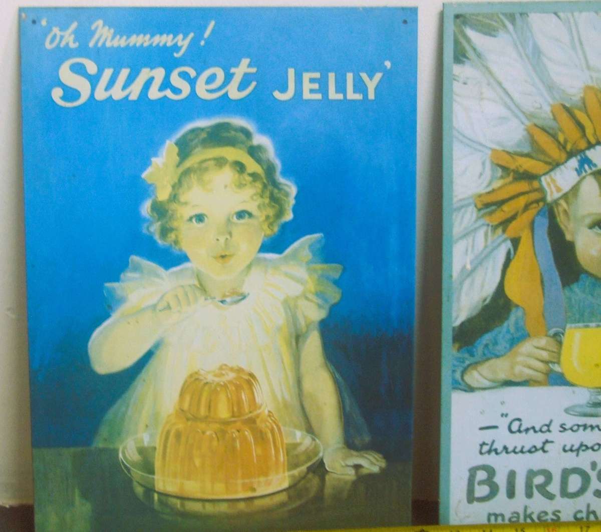 ANTIQUE /VINTAGE STEEL ADVERTISING BOARDS X 2