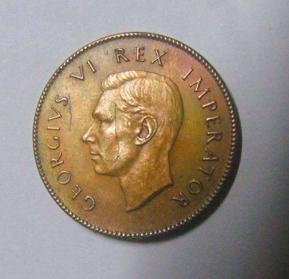 KING GEORGE VI SERIES,,, 1938 RAINBOW  1/4 PENNY