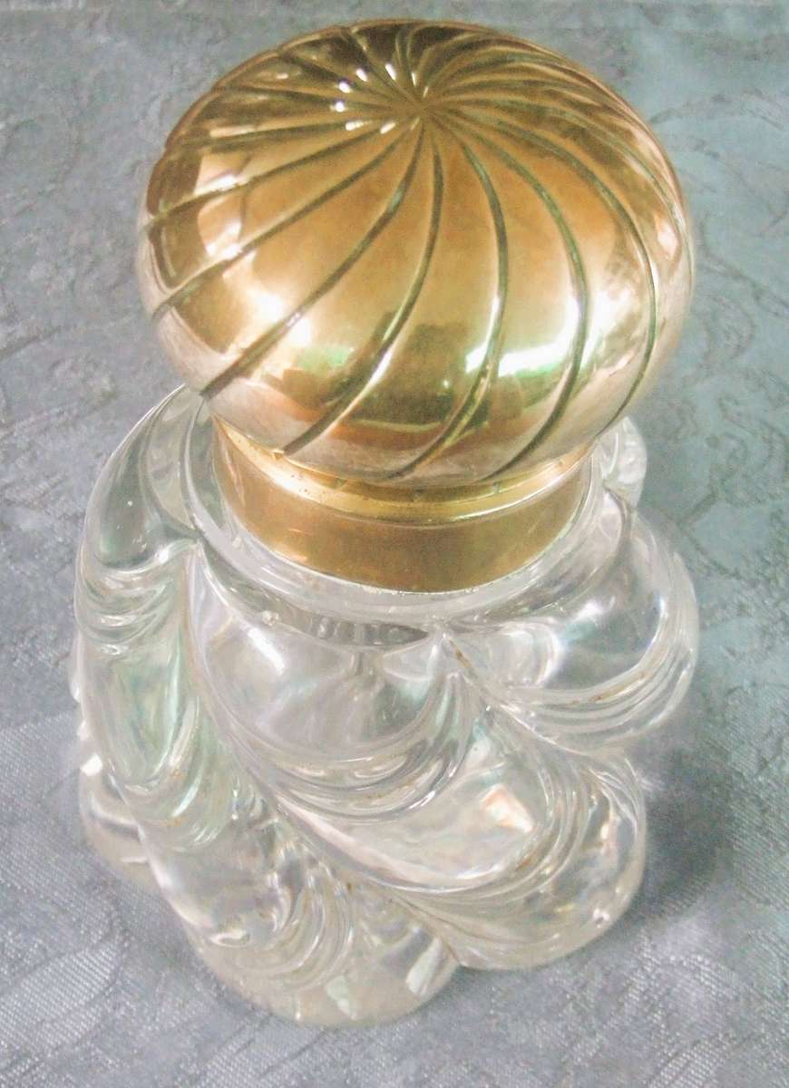 19th Century Baccarat Crystal and bronze Inkwell x large (show stopper)
