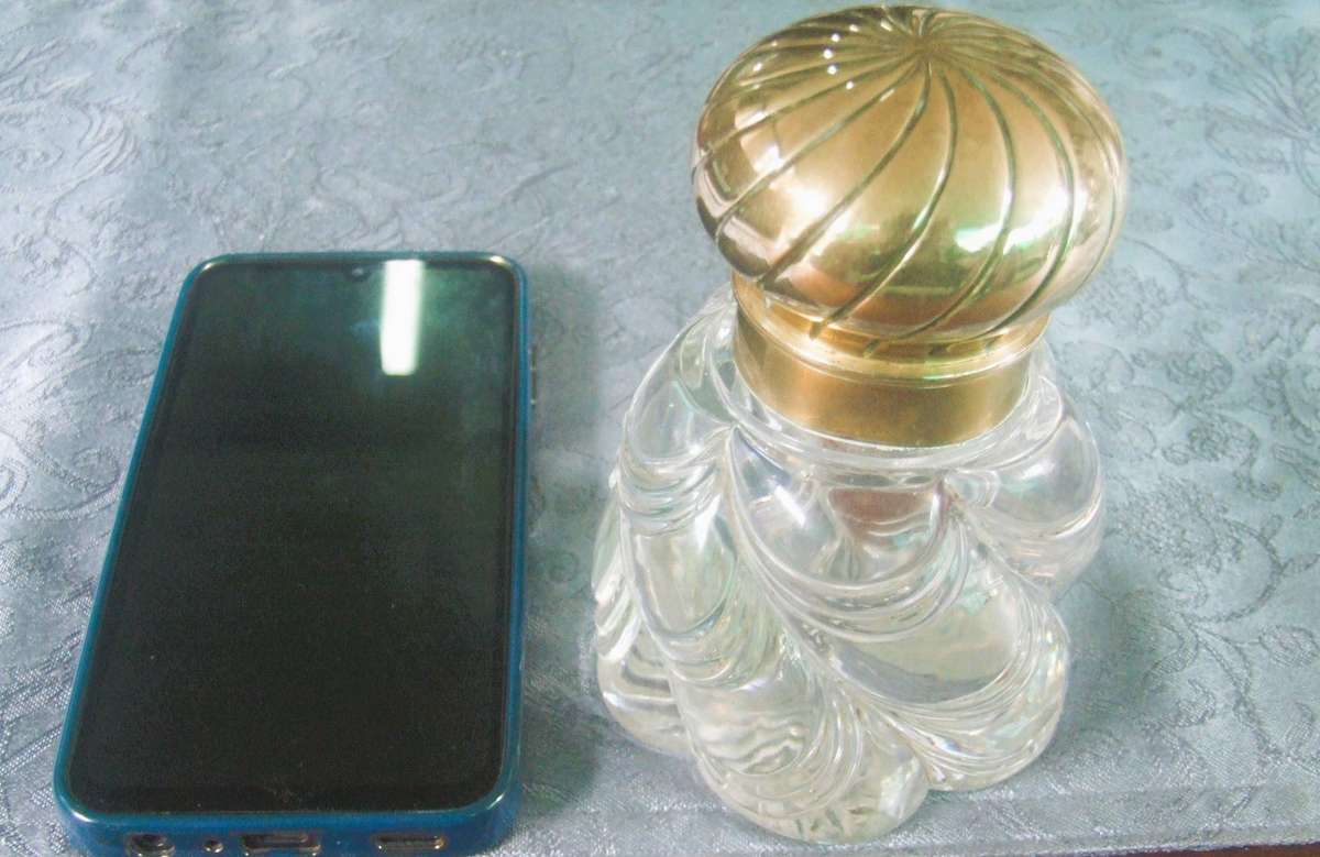 19th Century Baccarat Crystal and bronze Inkwell x large (show stopper)