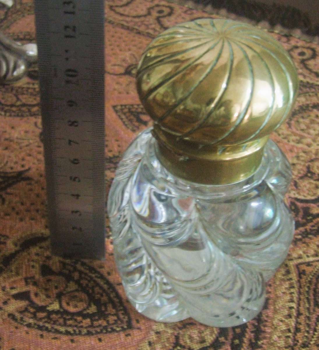 19th Century Baccarat Crystal and bronze Inkwell x large (show stopper)