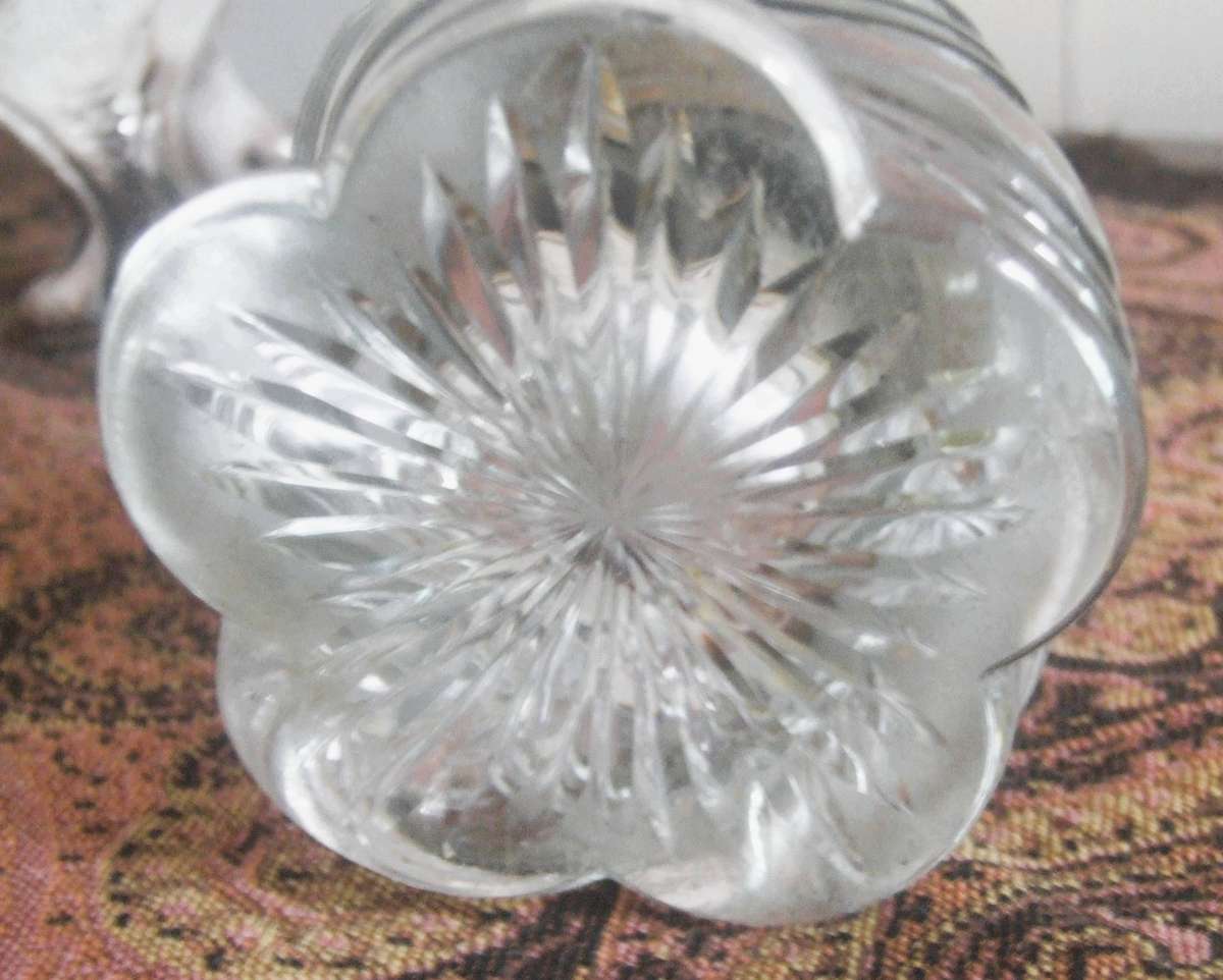 19th Century Baccarat Crystal and bronze Inkwell x large (show stopper)