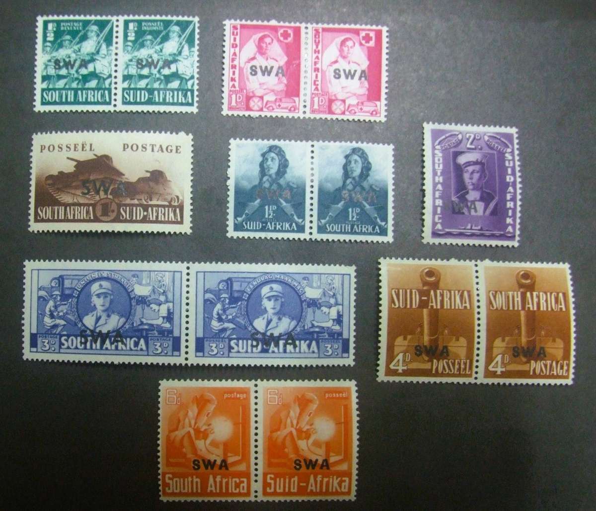 SWA 1941-1942. SA WAR EFFORT LARGE FORMAT O/P SWA, set, MH, WITH ERROR