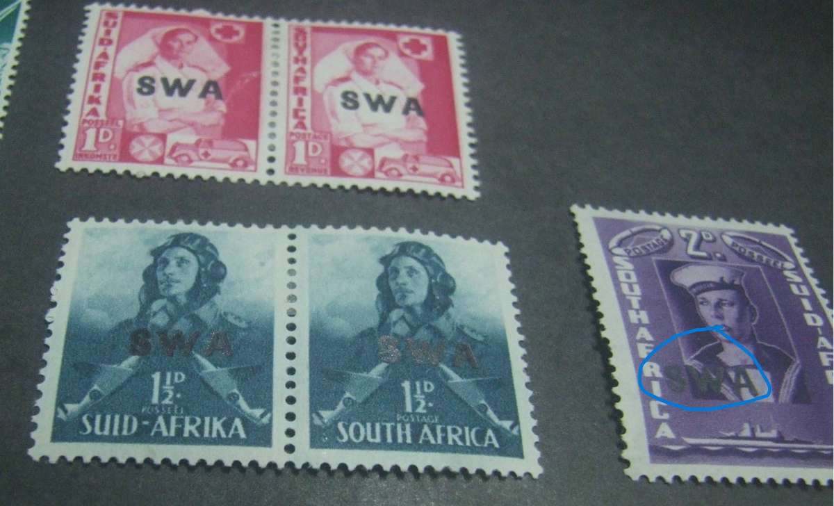 SWA 1941-1942. SA WAR EFFORT LARGE FORMAT O/P SWA, set, MH, WITH ERROR