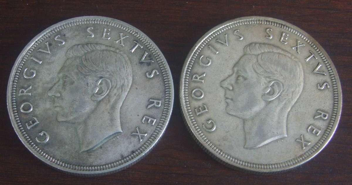 @     2 X 1951 50% SILVER 5 SHILLINGS