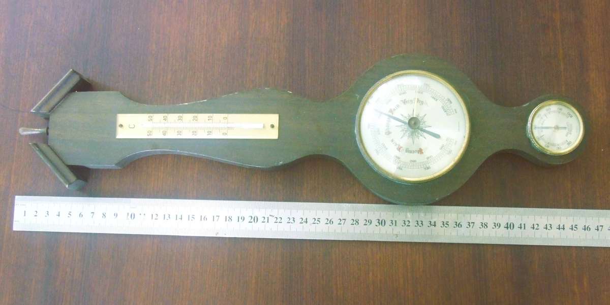 a vintage German-made weather station
