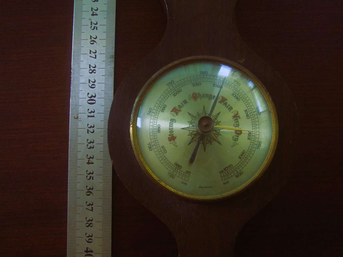 a vintage German-made weather station