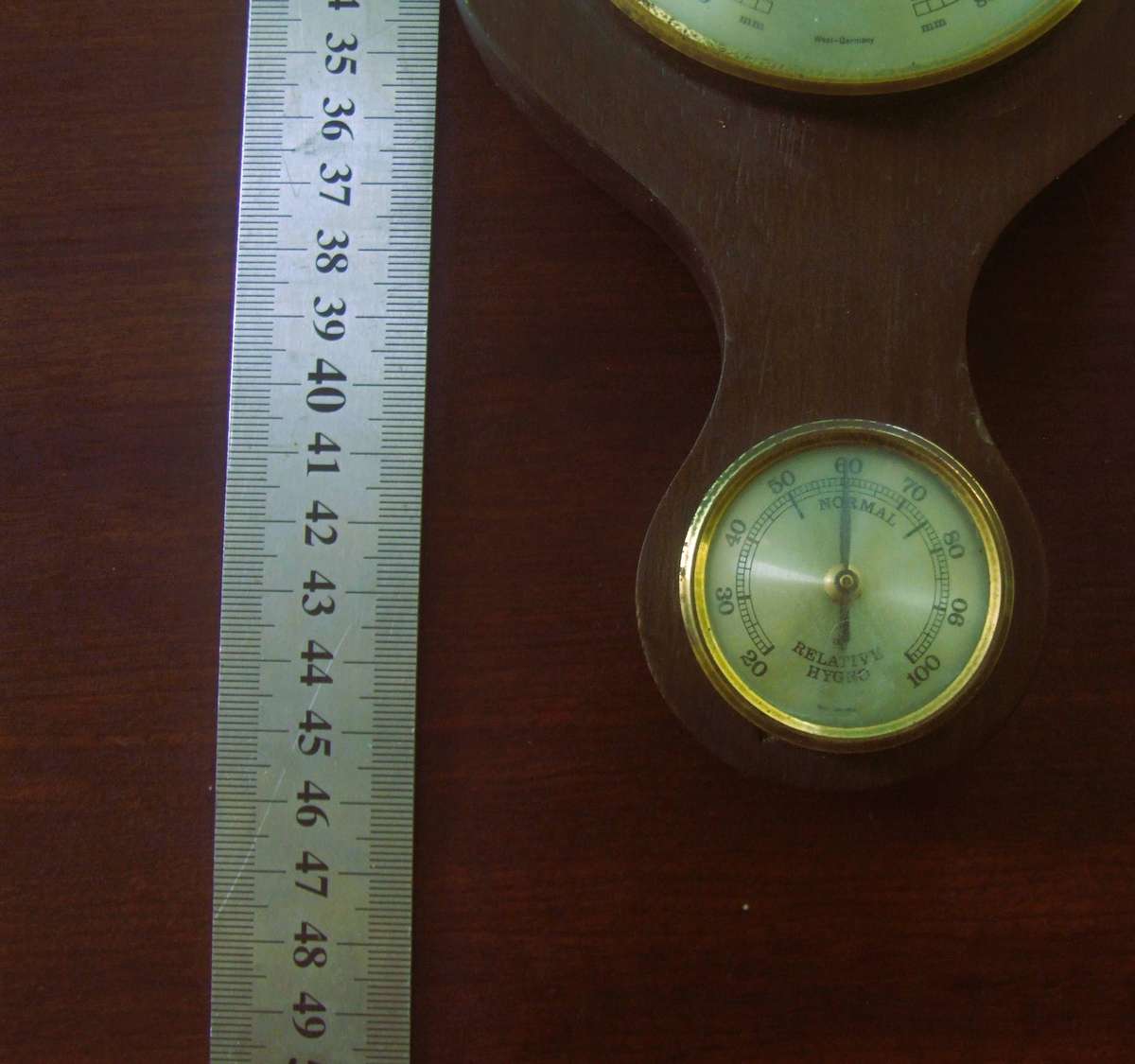 a vintage German-made weather station